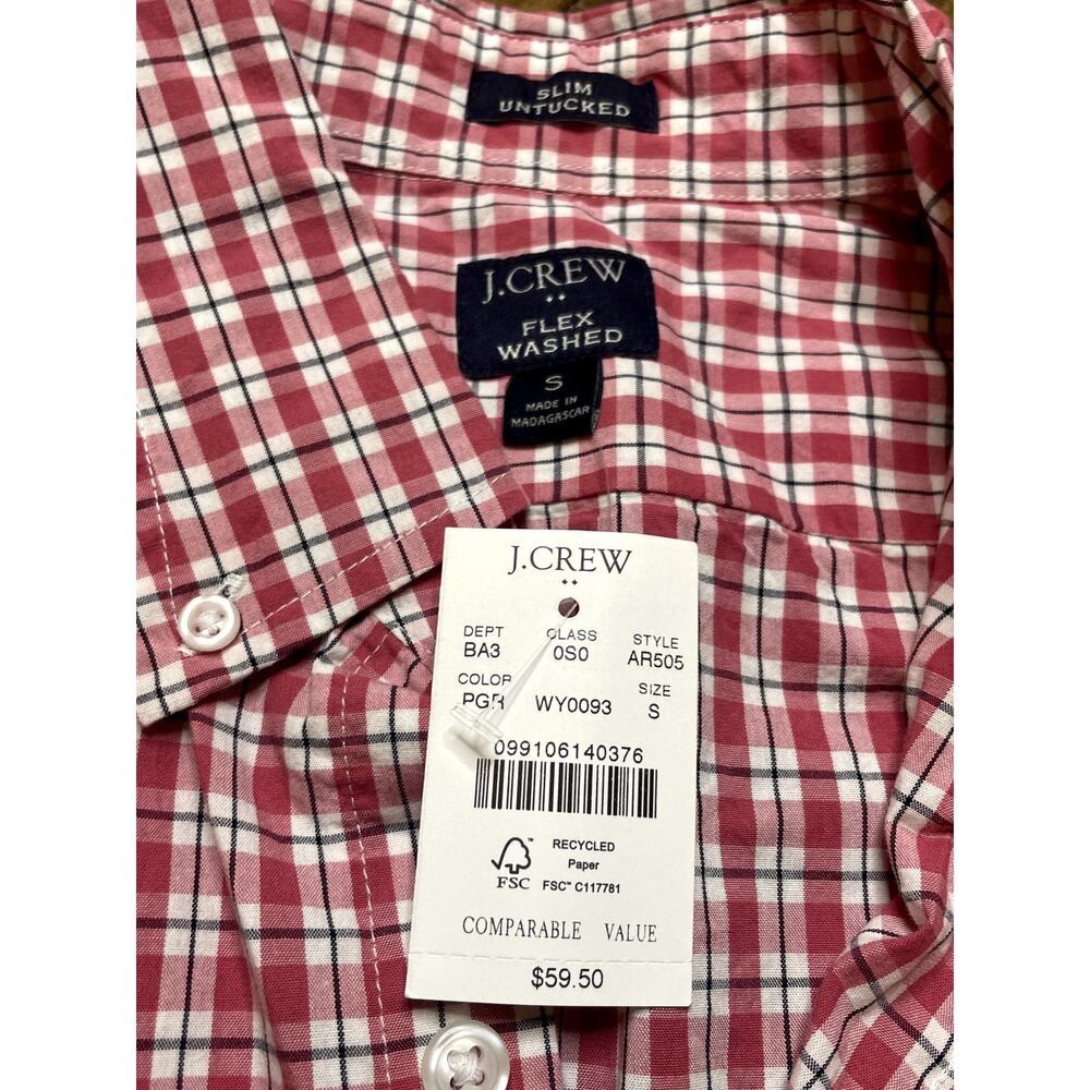J Crew NWT Slim Untucked Flex Washed Size Sm